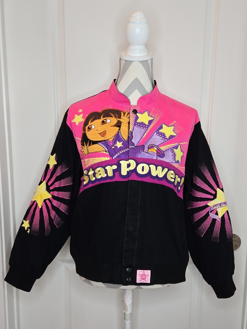 Vintage Jeff Hamilton JH Design Dora The Explorer Star Power Bomber Jacket